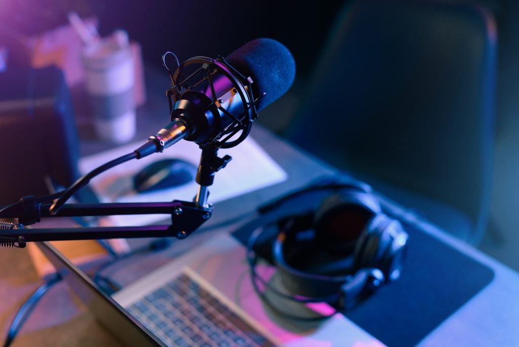 Online live radio studio desk